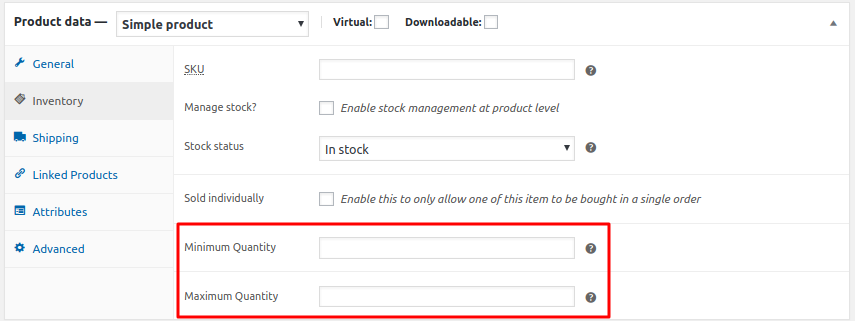 Minimum and Maximum Quantity Options - set minimum and maximum quantities in WooCommerce