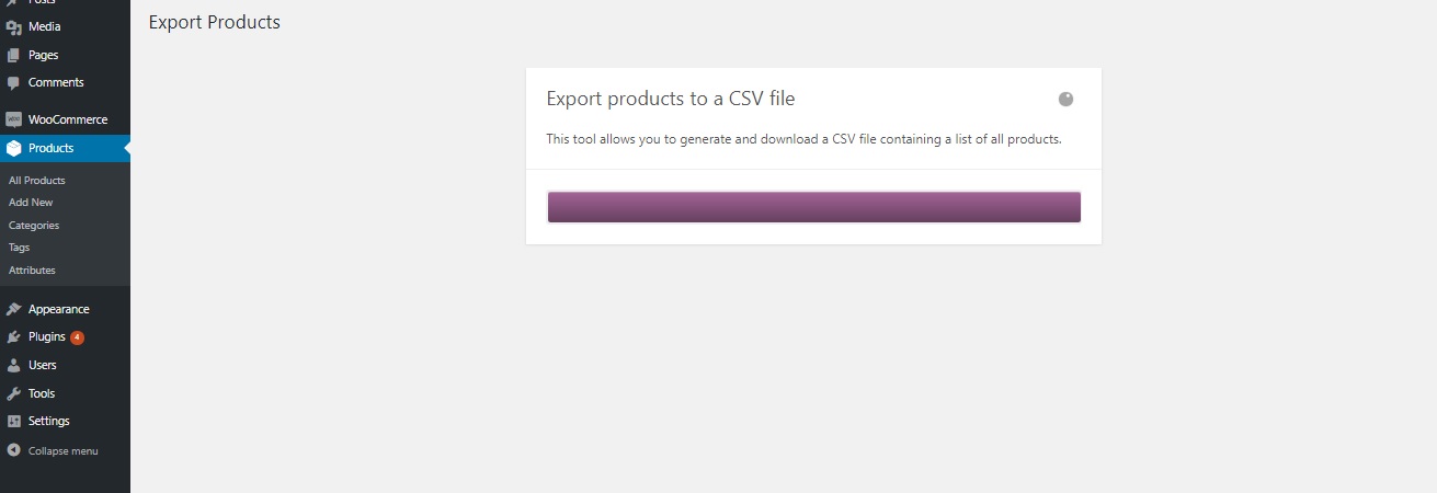 downloading WooCommerce Products to CSV or Excel