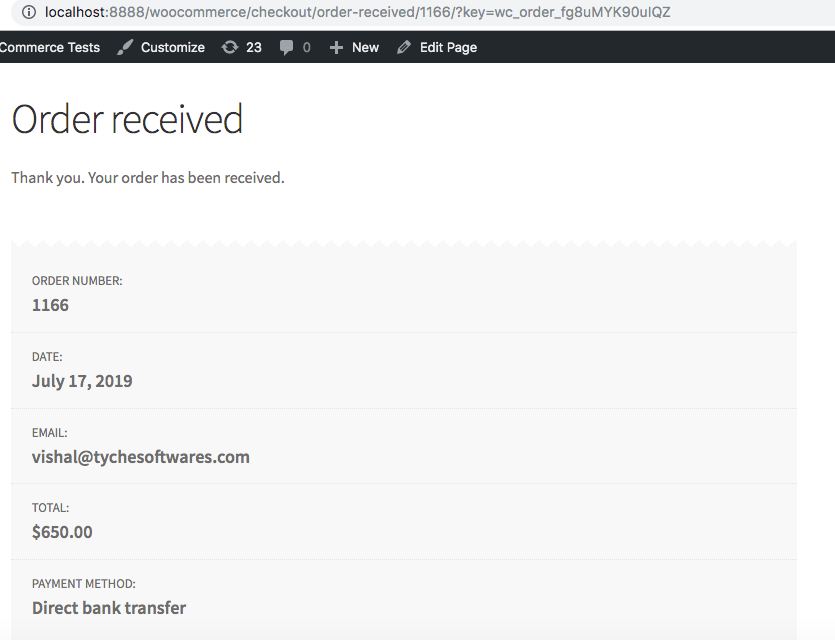 WooCommerce Order Placed