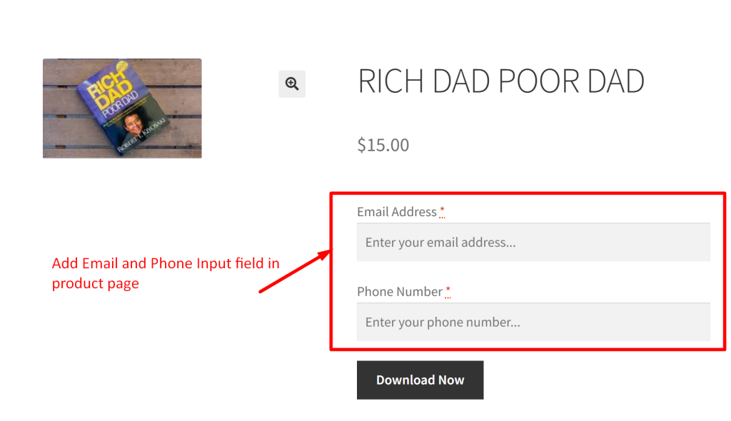 How to Add Email and Phone Number Field on WoCommerce Product Page? - Tyche Softwares