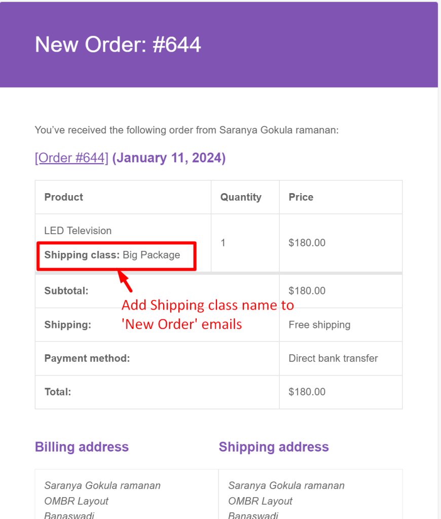 How to Add Shipping Class Name Under Items in WooCommerce New Order Emails? - Tyche Softwares