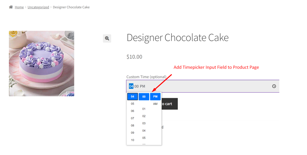 How To Add a Timepicker Product Input Field to WooCommerce Product Page? - Tyche Softwares