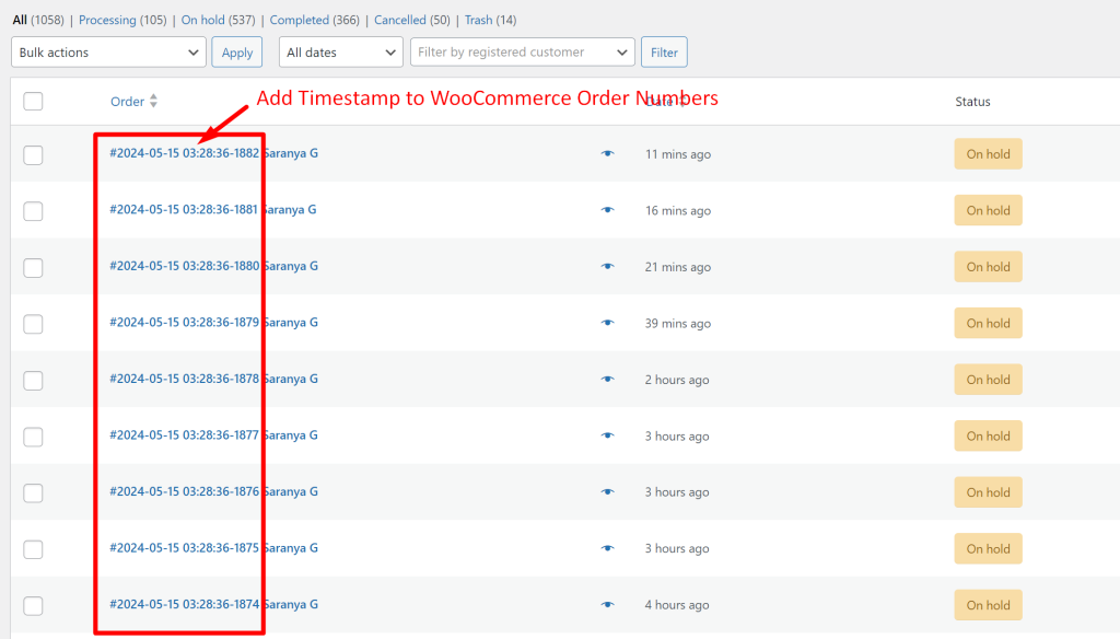 How to Add Order Creation Timestamp to the WooCommerce Order Number? - Tyche Softwares