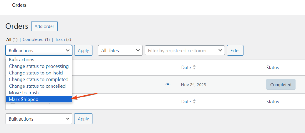 How to Add Custom Bulk Actions to WooCommerce Admin Order List? - Tyche Softwares