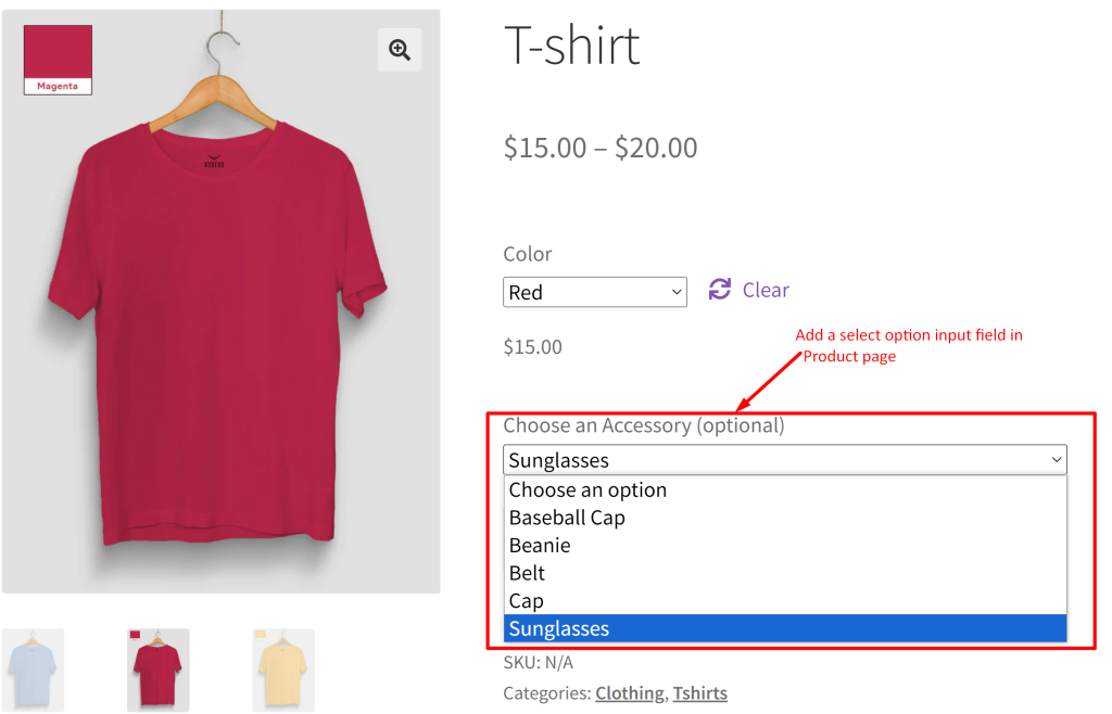 How To Add a Select Option as Product Input Field to WooCommerce Product Page? - Tyche Softwares