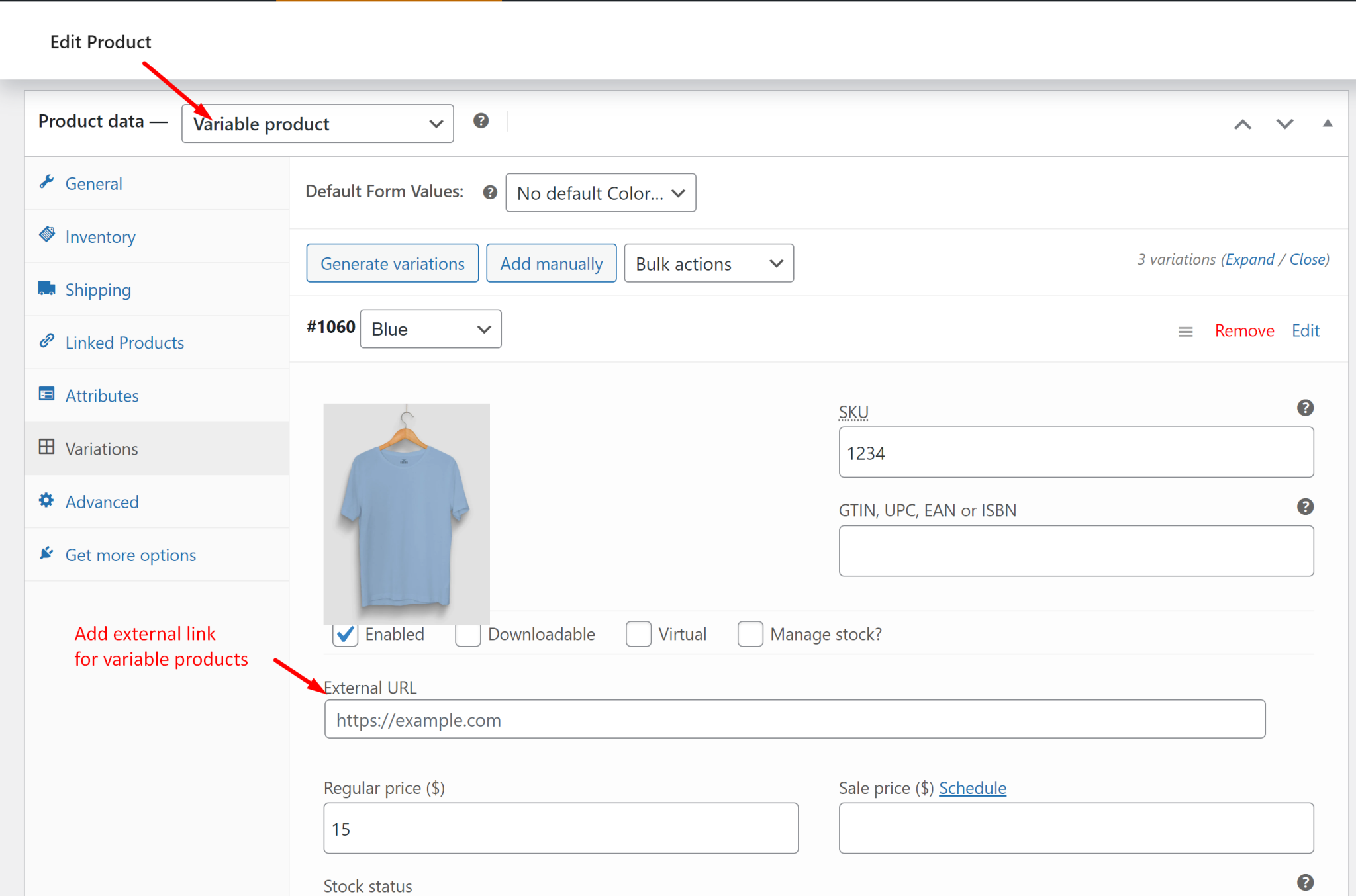 Add External Link How to Add External Links for Each Variations and Open it in New Tab ...