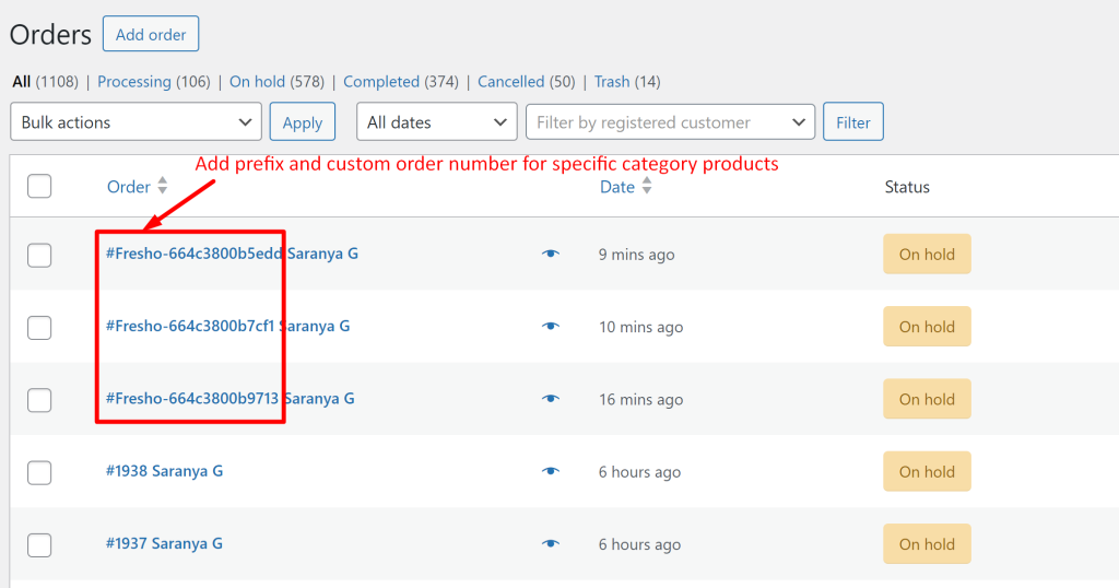 How to Add Prefixes to WooCommerce Custom Order Numbers for Specific Product Categories? - Tyche Softwares