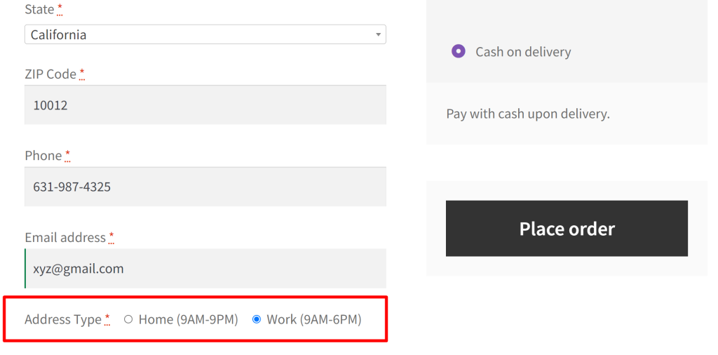 Add an Address Type Field to the WooCommerce Checkout Page