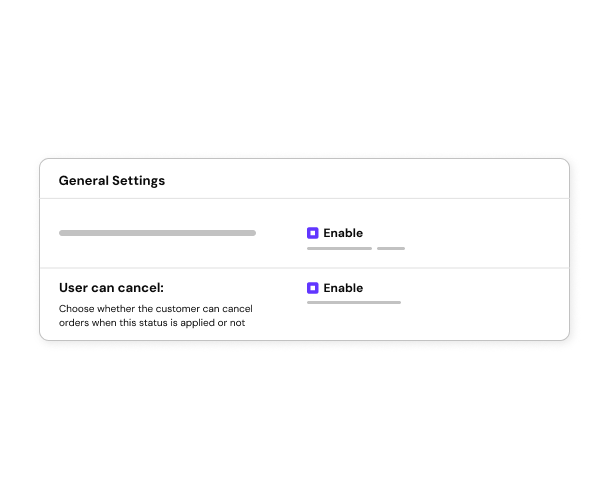 Customers can cancel orders with custom statuses