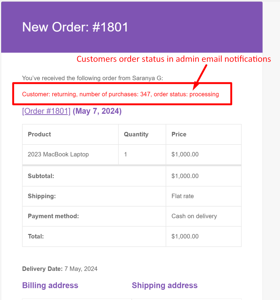 How to Display Customer Order Status Details in Admin New Order Emails in WooCommerce? - Tyche Softwares