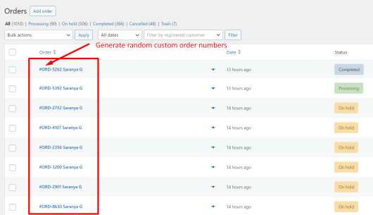 How to Create Random Custom Order Numbers in WooCommerce? - Tyche Softwares