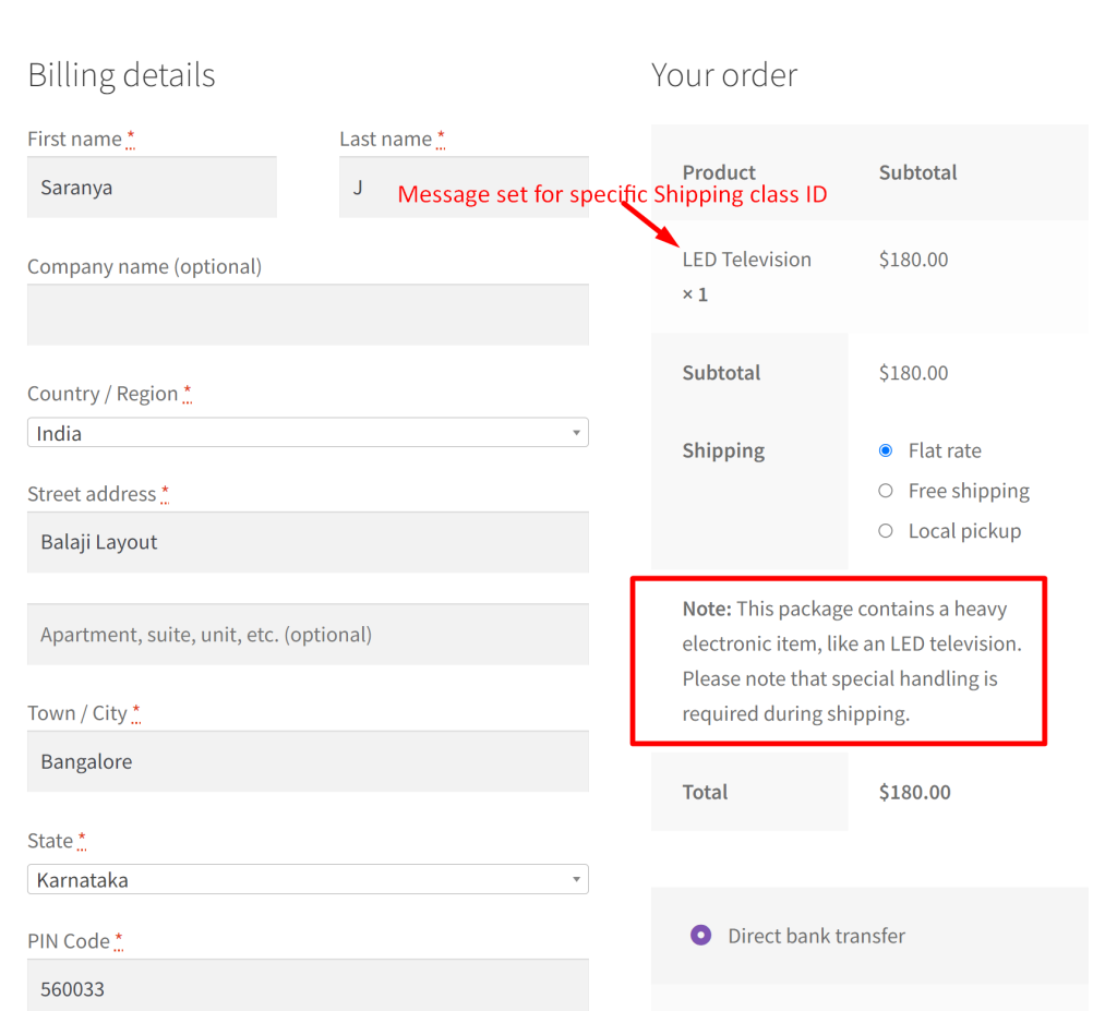 How to Display a Message Based on Shipping Class in WooCommerce @Checkout Page