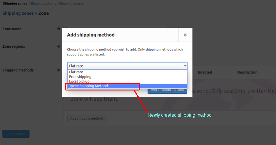 Newly Created Shipping Method