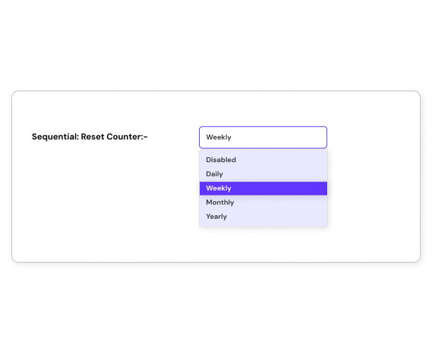 Reset the order numbers at different time intervals