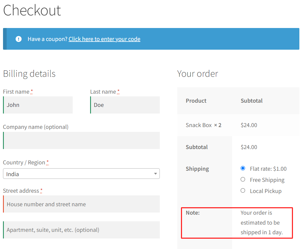 How to Add a Custom Field to the Shipping Methods Backend in WooCommerce? - Tyche Softwares