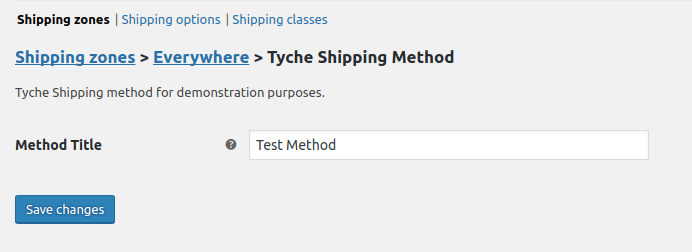 Tyche Shipping Settings