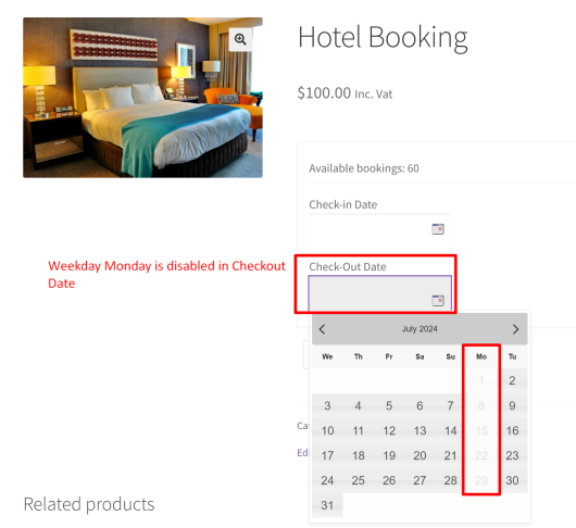 How to Manage Weekday Availabilty in Checkout Calendar in the Booking ...