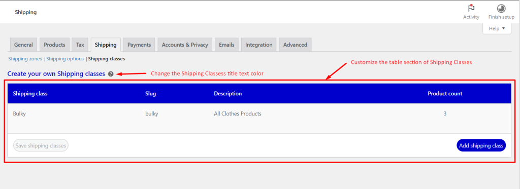 How to Customize the Shipping Classes Section in WooCommerce? - Tyche Softwares