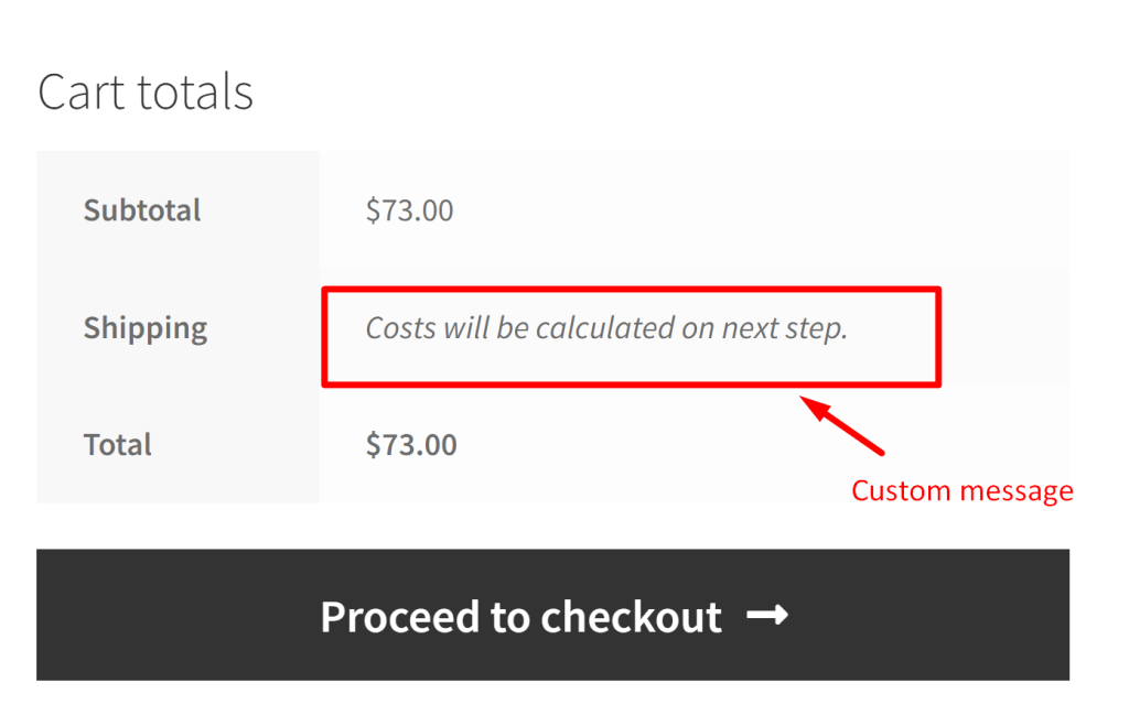 How to Replace WooCommerce Cart Shipping Section with a Custom Text Message?