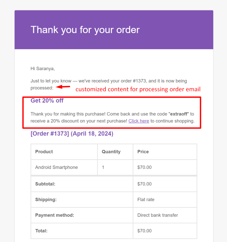 How to Edit WooCommerce Processing Order Email? - Tyche Softwares