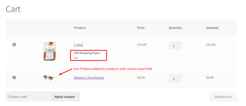 How to Add BOGO (Buy One Get One) for Products with Custom Fields Added to Cart? - Tyche Softwares