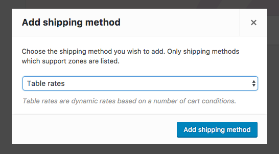 Add Table Rate Shipping to a Zone