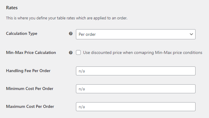 Configure Table Rate Shipping