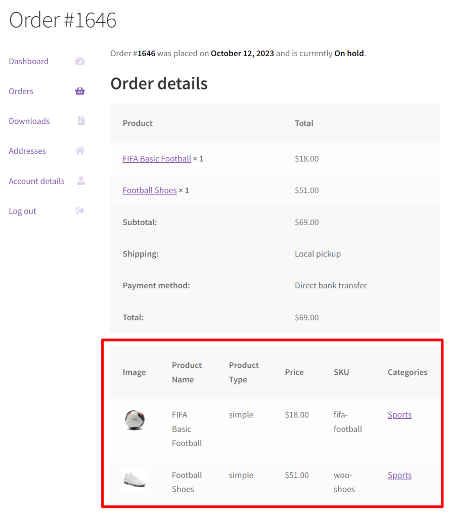 How to Display Extra Product Details on WooCommerce My Account > View order Page - Tyche Softwares