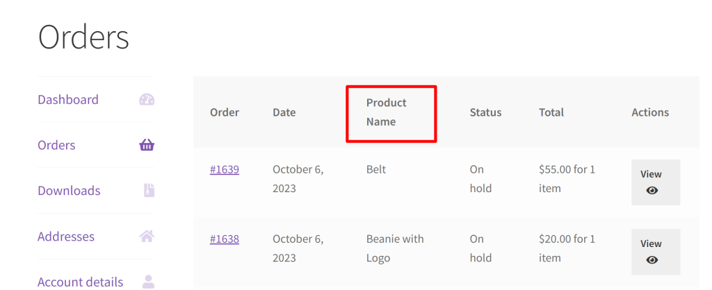 How to Display Extra Product Details on WooCommerce My Account > View order Page - Tyche Softwares