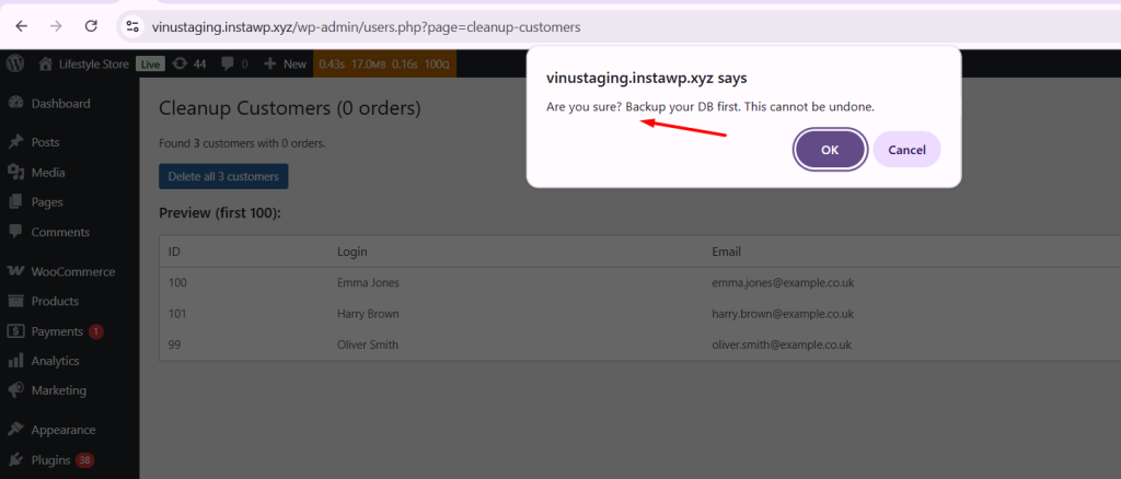 Delete WooCommerce Customers With Zero Orders